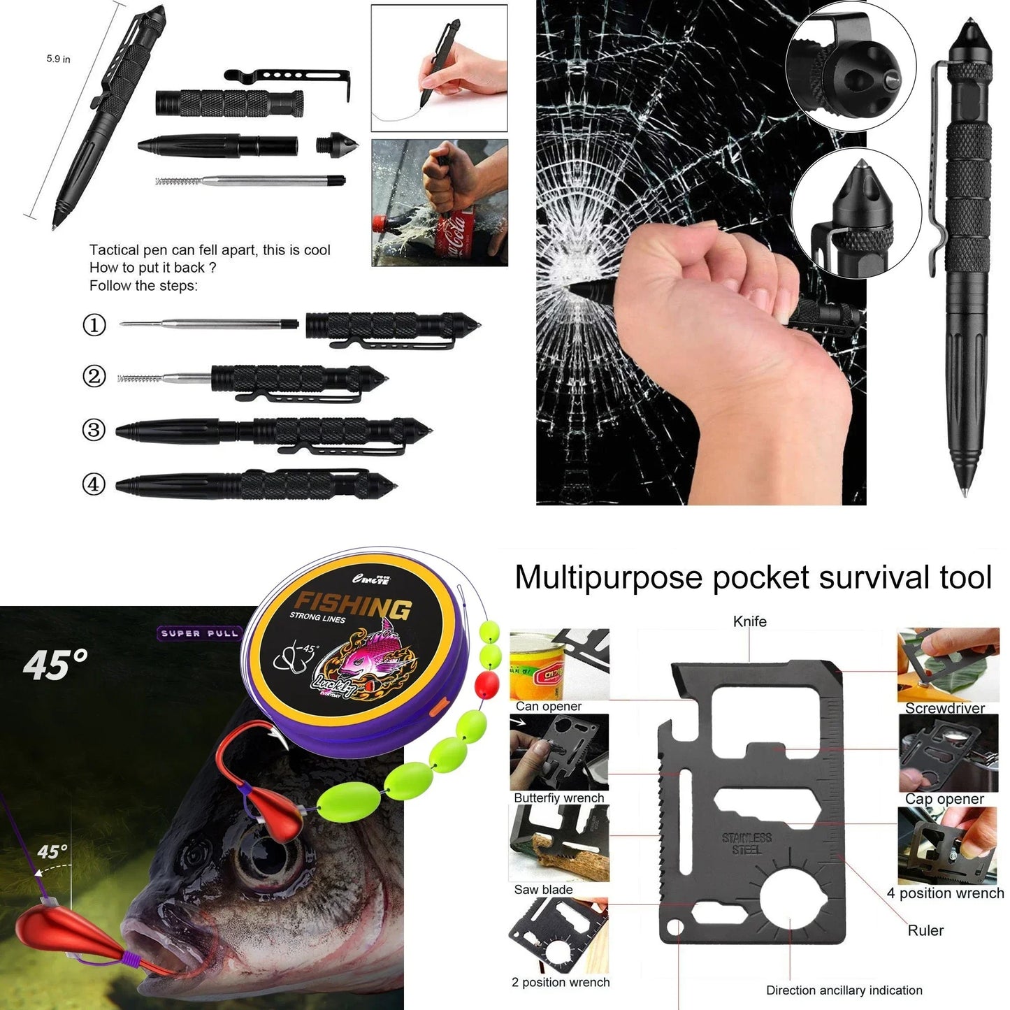 Deluxe Portable Survival Outdoor Emergency Gear Kit