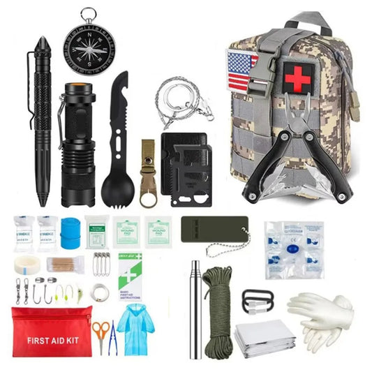 Basic Portable Survival Outdoor Emergency Gear Kit