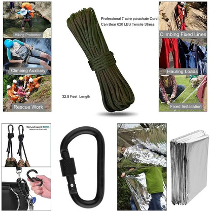 Standard Portable Survival Outdoor Emergency Gear Kit